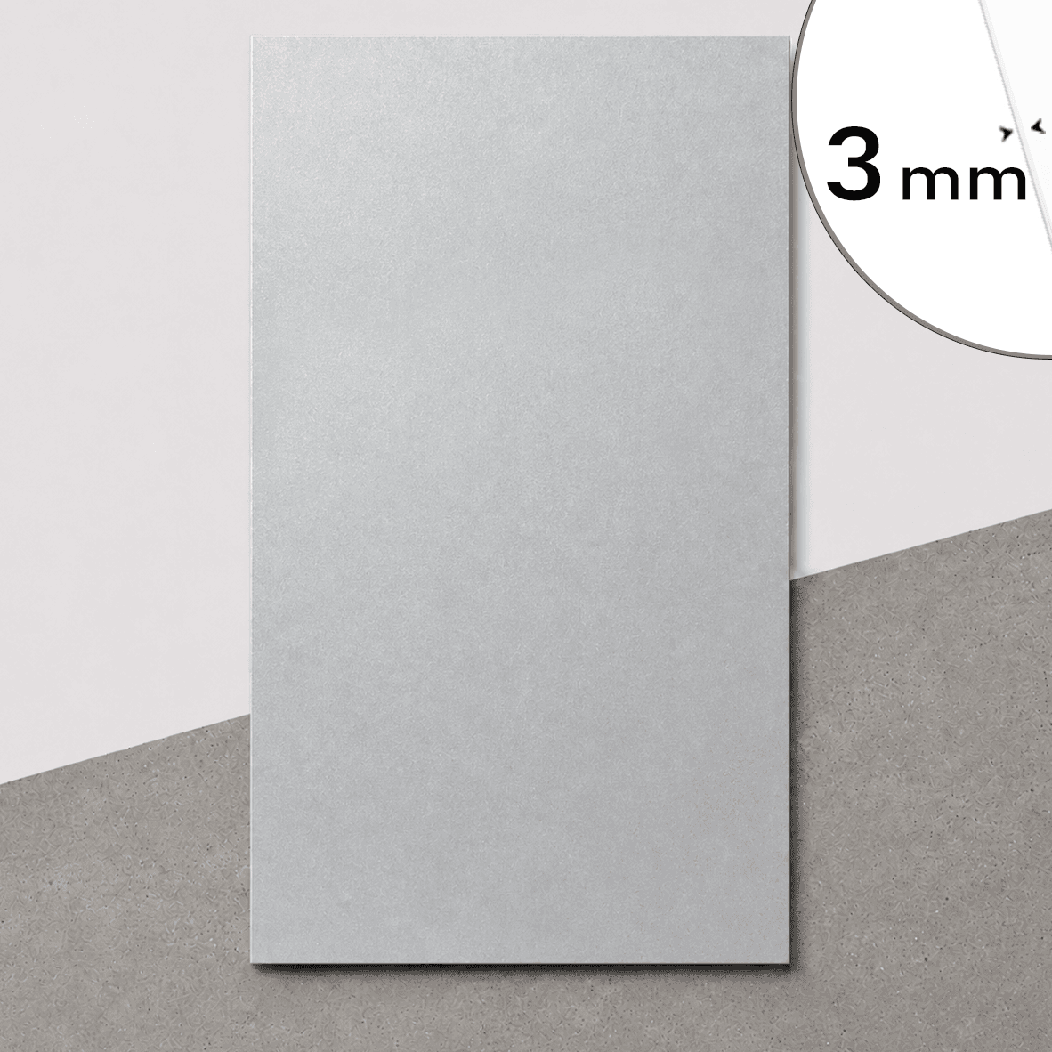Placă Bond silver RAL 9006, 3mm 1500 × 3050 mm